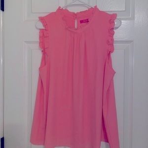 Lilly Pulitzer Pink Tank with Ruffle Detail